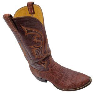 Vintage Mingo's Boot Co Men's 10D Brown Exotic Hide Leather Cowboy Western Boots